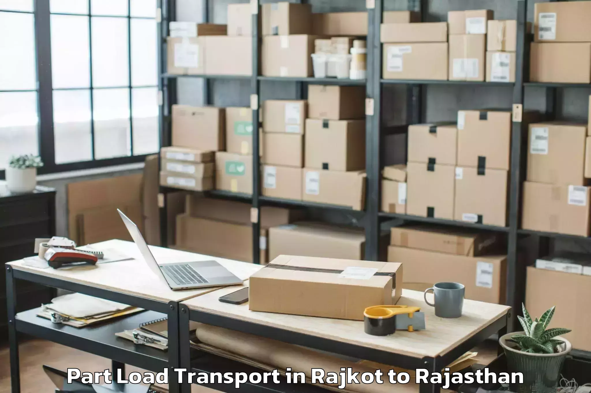 Trusted Rajkot to Chaksu Part Load Transport